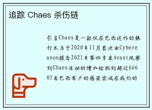 追踪 Chaes 杀伤链 